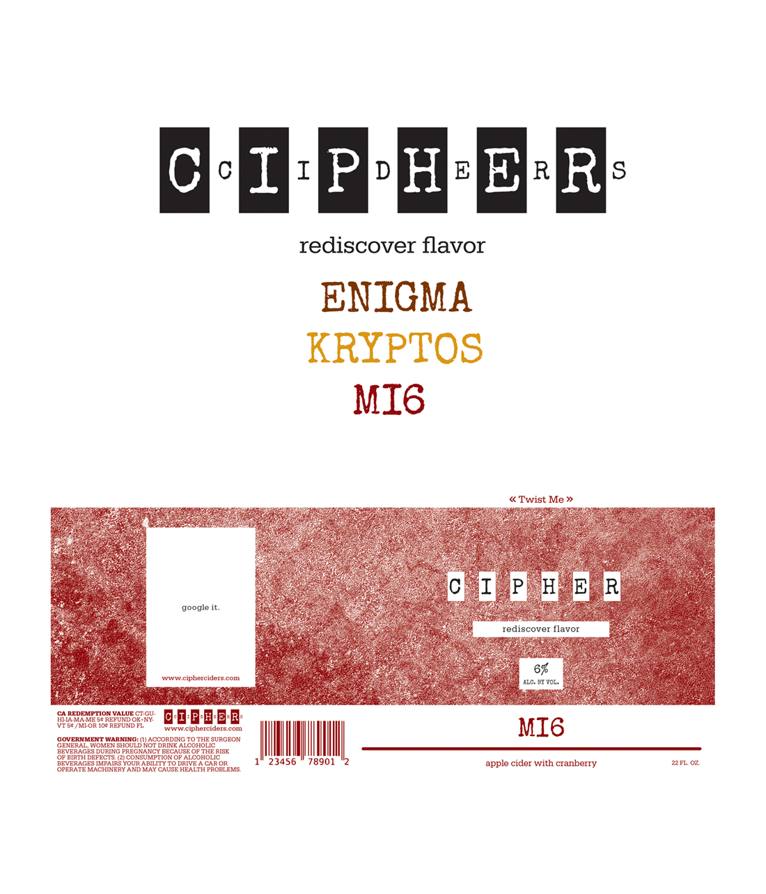 Cipher Ciders Label Design