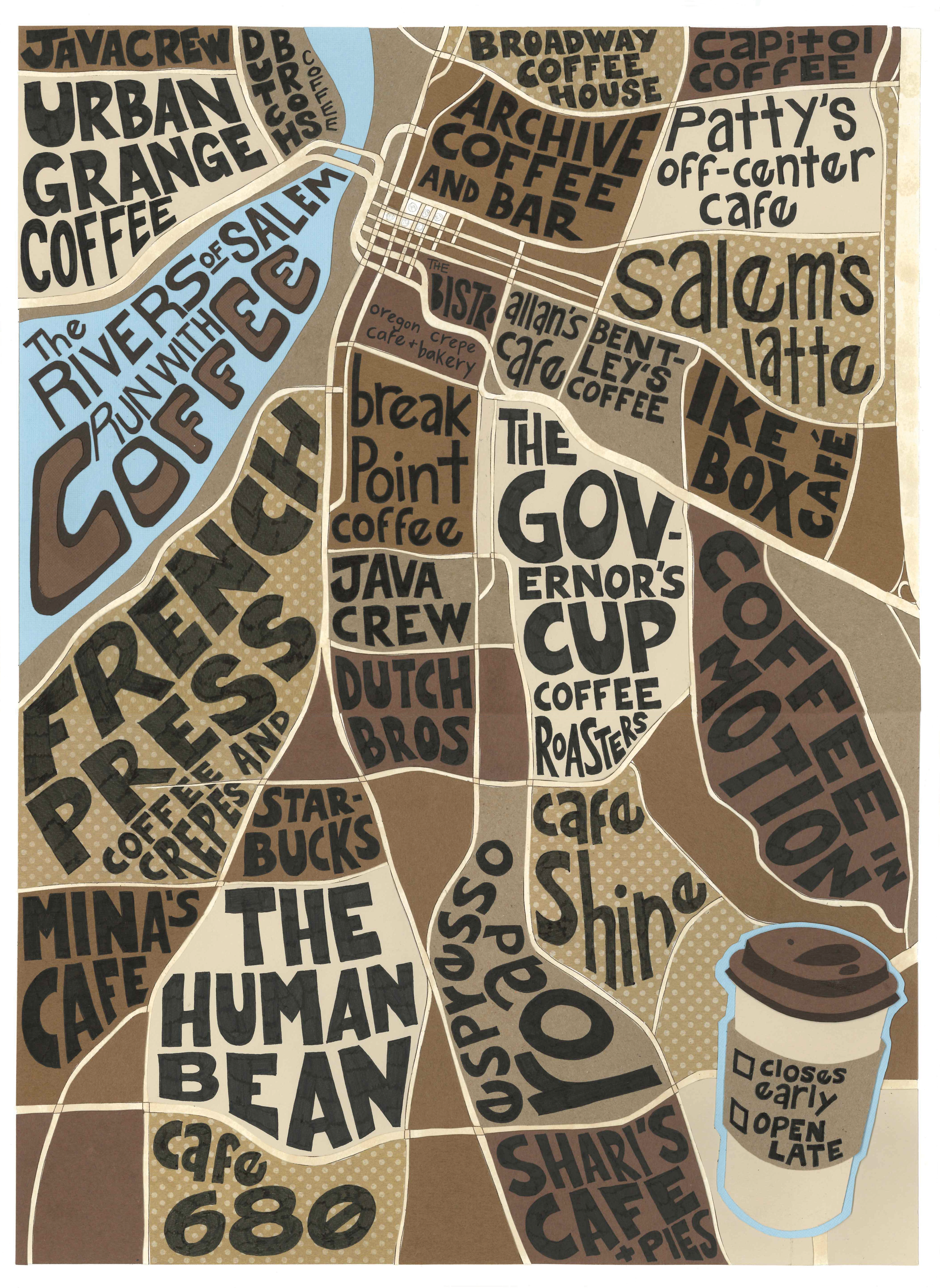Coffee Map Poster
